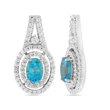 Load image into Gallery viewer, Double Halo Oval cut Earrings - Saivi Jewels
