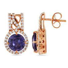 Load image into Gallery viewer, The studded navy blue earrings
