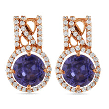 Load image into Gallery viewer, The studded navy blue earrings
