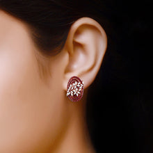 Load image into Gallery viewer, Icy &amp; Burgundy Disk Earrings - Saivi Jewels
