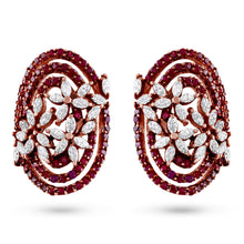 Load image into Gallery viewer, Icy &amp; Burgundy Disk Earrings - Saivi Jewels
