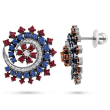 Load image into Gallery viewer, Multicolour Spiral Disk Studs - Saivi Jewels
