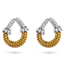 Load image into Gallery viewer, Icy Cap On Golden Zirconia&#39; Earrings - Saivi Jewels
