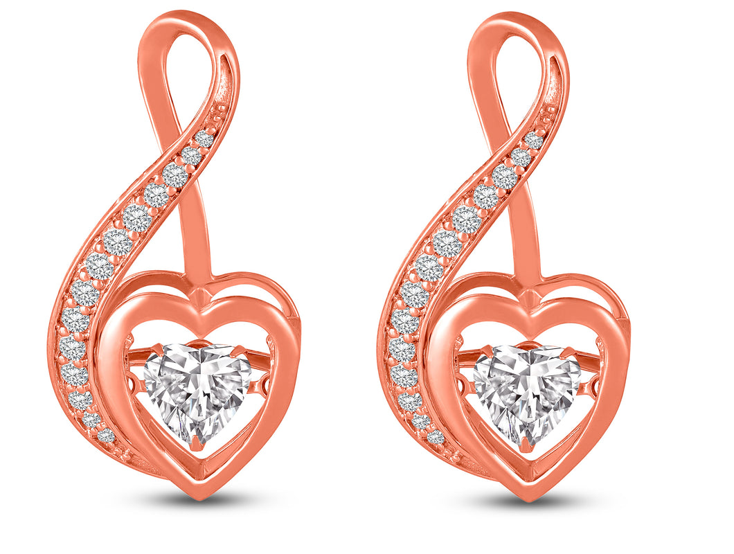 A Curvy & Swirly heart Dangler - Dancing Zirconia™