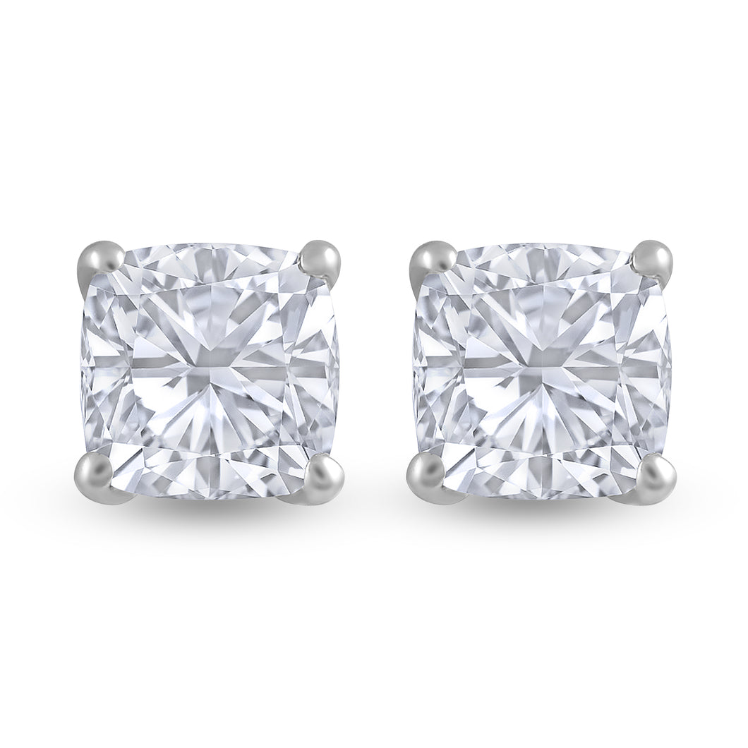 Solitaire studs - Cushion Cuts