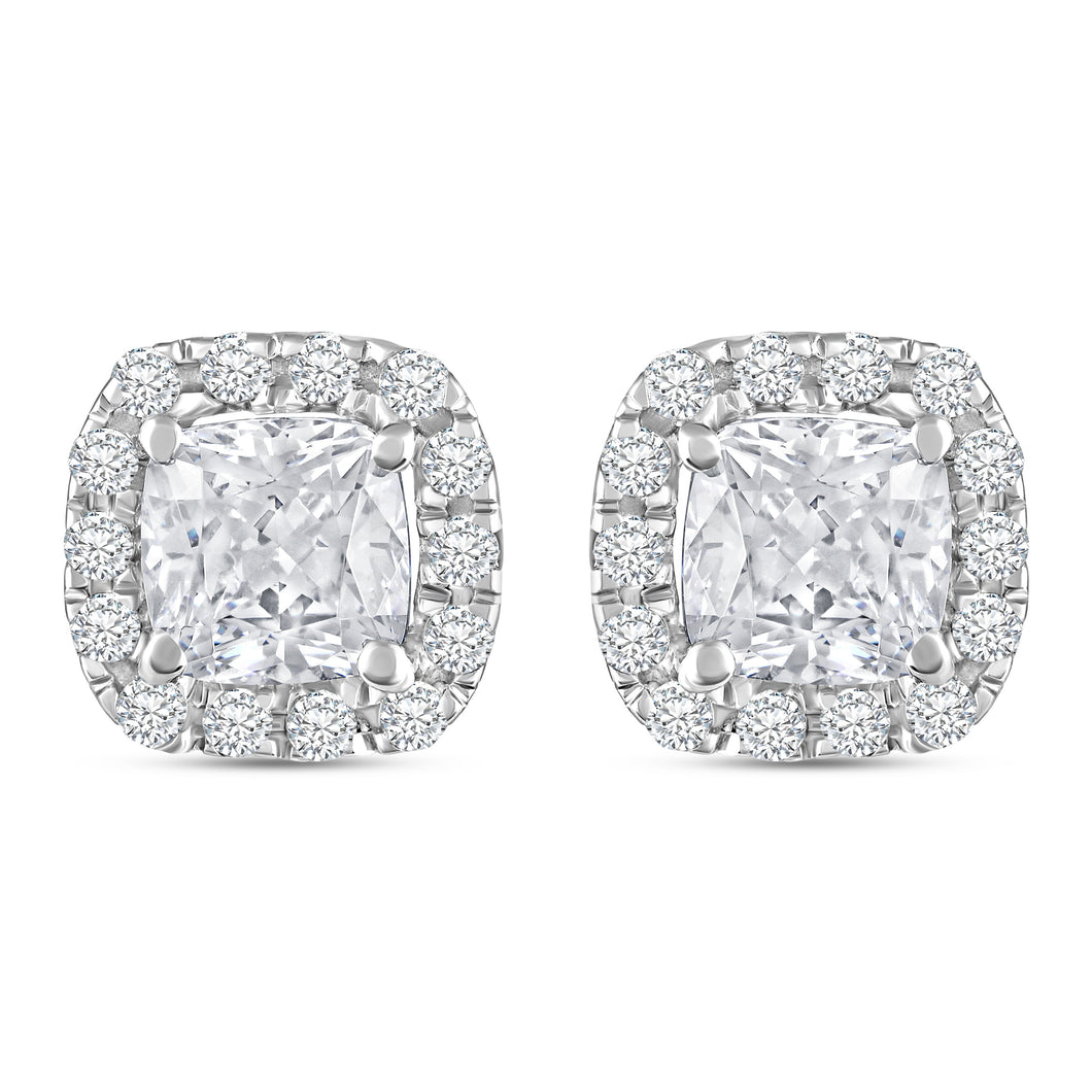 The Evergreen Cushion Halo - Studs