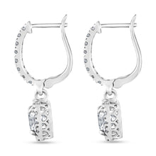 Load image into Gallery viewer, The Evergreen Cushion Halo - Dangler Hoop
