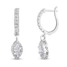 Load image into Gallery viewer, The Evergreen Marquise Halo - Dangler Hoop
