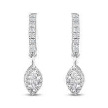 Load image into Gallery viewer, The Evergreen Marquise Halo - Dangler Hoop
