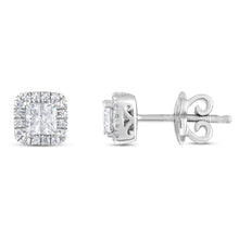 Load image into Gallery viewer, The Evergreen Princess Cut Halo - Studs
