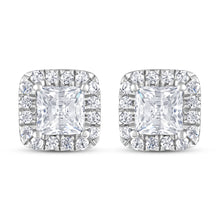 Load image into Gallery viewer, The Evergreen Princess Cut Halo - Studs
