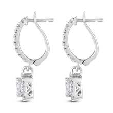 Load image into Gallery viewer, The Evergreen Princess Cut Halo - Dangler Hoop
