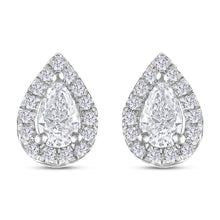 Load image into Gallery viewer, The Evergreen Pear Shaped Halo - Studs
