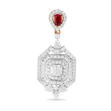 Load image into Gallery viewer, Red top with hexagon dangling pendant
