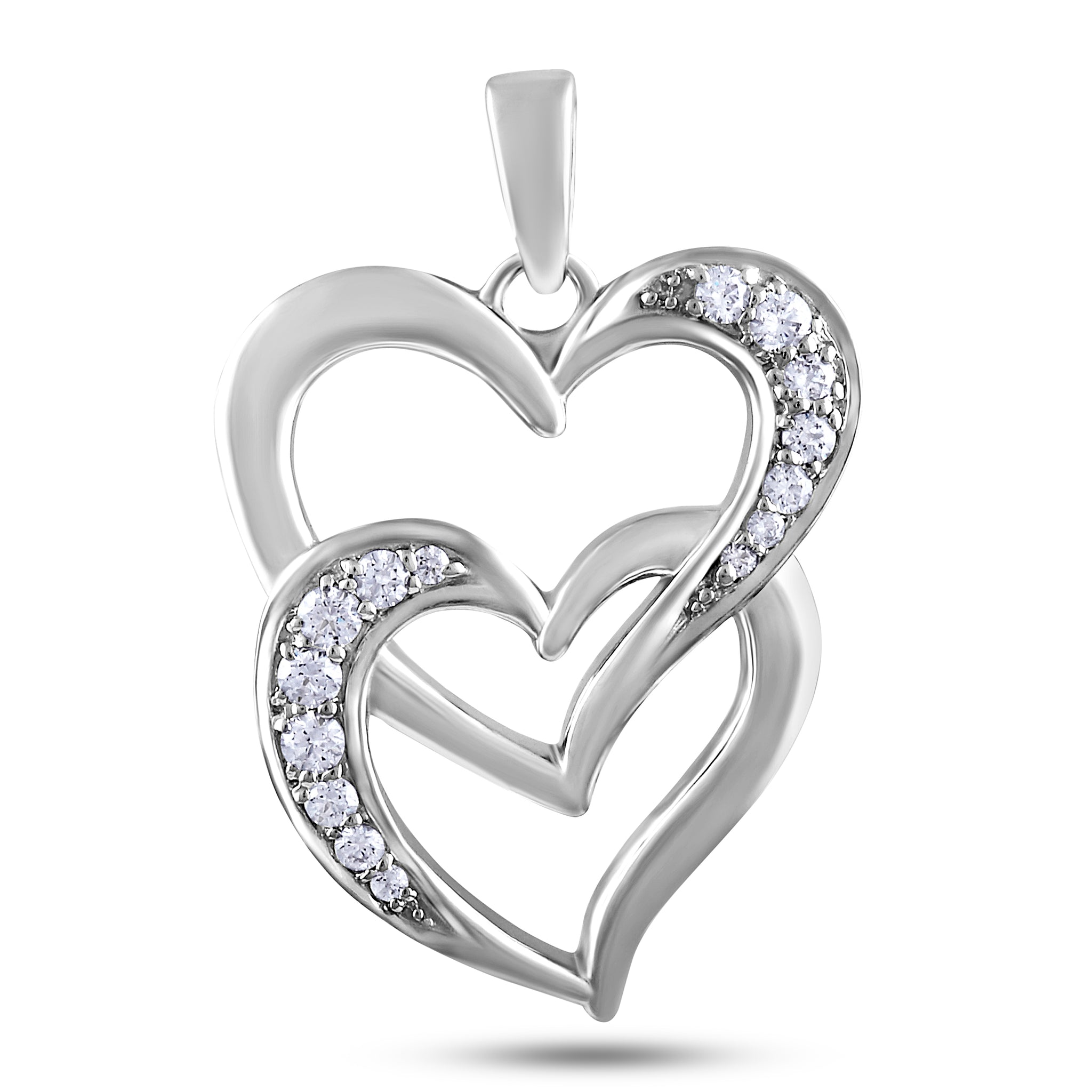 Kay Love Entwined Diamond Heart Necklace 1/5 ct tw 10K White Gold 18