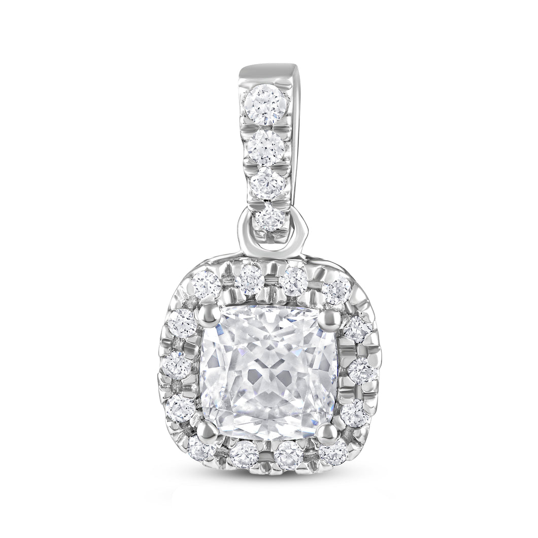 The Evergreen Cushion Halo - Pendant