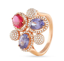 Load image into Gallery viewer, The Amethyst Fuchsia Triangular Ring - Saivi Jewels
