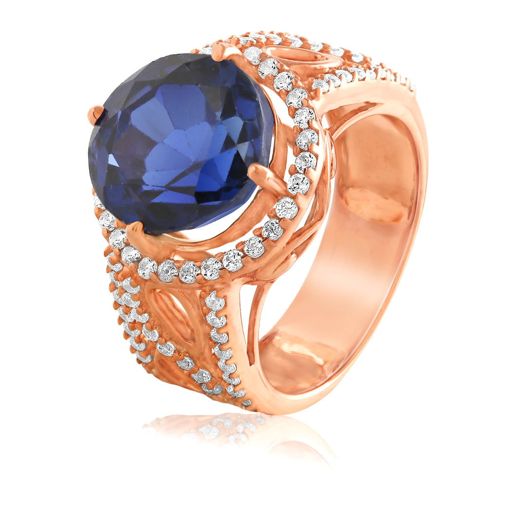 The studded navy blue ring