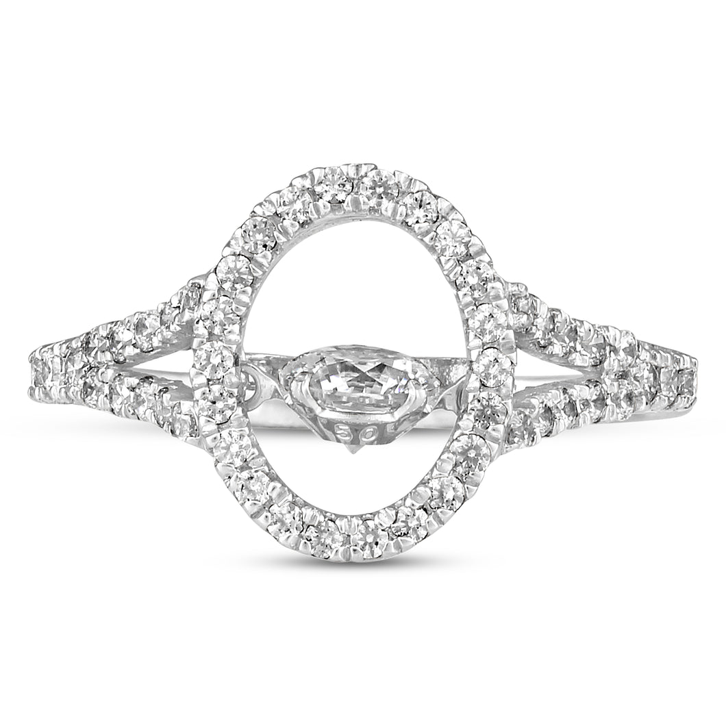 The Evergreen Oval - ring - Dancing Zirconia™