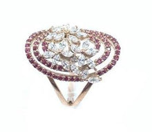 Load image into Gallery viewer, Icy &amp; Burgundy Disk Ring - Saivi Jewels
